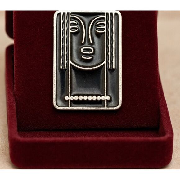 Vintage Charles of the Ritz Signed Chunky Deco Style Necklace Pendant / Brooch - Picture 1 of 5